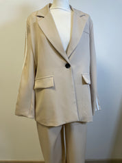 Ensemble blazer pantalon beige