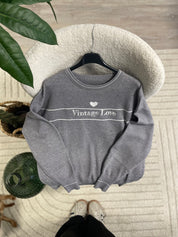 Pull gris vintage love